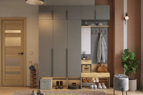 Прихожая Баско К7 графит/дуб крафт золотой в Пыть-Яхе - pyt-yah.mebel-tymen.ru | фото
