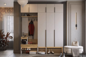 Прихожая Баско К7 кашемир/дуб крафт золотой в Пыть-Яхе - pyt-yah.mebel-tymen.ru | фото