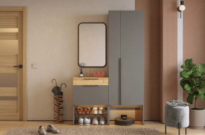 Прихожая Баско К8 графит/дуб крафт золотой/черный в Пыть-Яхе - pyt-yah.mebel-tymen.ru | фото