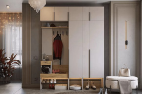 Прихожая Баско К9 кашемир/дуб крафт золотой в Пыть-Яхе - pyt-yah.mebel-tymen.ru | фото