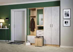 Прихожая "Дуся 1.7" УНИ, (ш1700*г480*в2015мм), ЛДСП дуб бунратти/цемент в Пыть-Яхе - pyt-yah.mebel-tymen.ru | фото