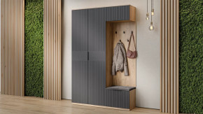 Прихожая «Хилтон» № 4 Дуб Крафт золотой, Графит матовый в Пыть-Яхе - pyt-yah.mebel-tymen.ru | фото