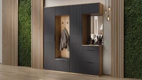 Прихожая «Хилтон» №7 Дуб Крафт золотой, Графит матовый в Пыть-Яхе - pyt-yah.mebel-tymen.ru | фото