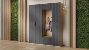 Прихожая «Хилтон» № 8 Дуб Крафт золотой, Графит матовый в Пыть-Яхе - pyt-yah.mebel-tymen.ru | фото