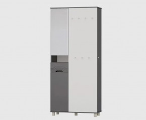 Прихожая КОМПАКТ УНИ (ш900*г364*в2020мм), ЛДСП Графит-Белый/МДФ Графит в Пыть-Яхе - pyt-yah.mebel-tymen.ru | фото