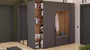 Прихожая «Порто» № 5 Яблоня Беллуно, Графит софт в Пыть-Яхе - pyt-yah.mebel-tymen.ru | фото