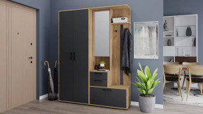 Прихожая «Витра» №4 Дуб Крафт золотой, Антрацит в Пыть-Яхе - pyt-yah.mebel-tymen.ru | фото