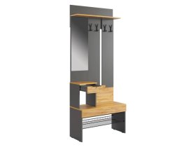 Прихожая Баско графит/дуб крафт золотой в Пыть-Яхе - pyt-yah.mebel-tymen.ru | фото