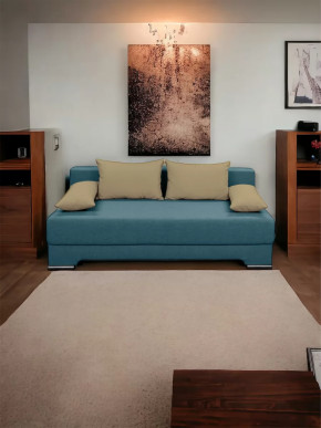 Прямой диван Киви 1 Нео Азуре/Подушки Нео Латте в Пыть-Яхе - pyt-yah.mebel-tymen.ru | фото