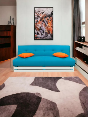 Прямой диван манго 1 Нео Азуре/Подушки Нео Оранж в Пыть-Яхе - pyt-yah.mebel-tymen.ru | фото