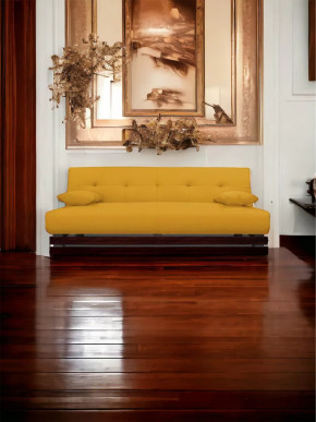 Прямой диван манго 1 Савана Елоу/Планки орех в Пыть-Яхе - pyt-yah.mebel-tymen.ru | фото