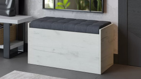 Пуф «Форест» Исп. 2 Дуб крафт белый, Велюр Серый в Пыть-Яхе - pyt-yah.mebel-tymen.ru | фото