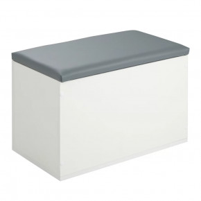 Пуф "Герда" 600*355*432 мм Белый/серый кожзам в Пыть-Яхе - pyt-yah.mebel-tymen.ru | фото