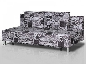 Диван Комфорт Лайт без подлокотников 2 подушки принт Рок в Пыть-Яхе - pyt-yah.mebel-tymen.ru | фото