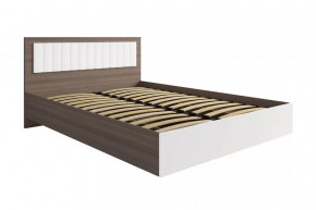 РОЗА Кровать 1400 с ПМ (сп/м 1400*2000мм), (ортопед.основание), ЛДСП Орех франклин/МДФ в Пыть-Яхе - pyt-yah.mebel-tymen.ru | фото