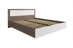 РОЗА Кровать 1600 с ПМ (сп/м 1600*2000мм), (ортопед.основание), ЛДСП Орех франклин/МДФ в Пыть-Яхе - pyt-yah.mebel-tymen.ru | фото