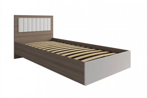 РОЗА Кровать 900 с ПМ (сп/м 900*2000мм), (ортопед.основание), ЛДСП Орех франклин/МДФ в Пыть-Яхе - pyt-yah.mebel-tymen.ru | фото