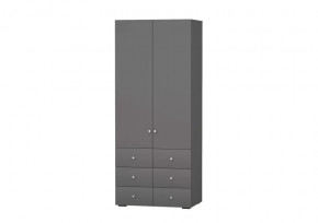 Шкаф 2-х дв. 6 ящ. (арт.4-75937) (ш900*г573*в2164мм), ЛДСП Графит в Пыть-Яхе - pyt-yah.mebel-tymen.ru | фото