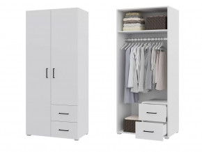 Шкаф 2 створчатый с ящиками Victor Белый в Пыть-Яхе - pyt-yah.mebel-tymen.ru | фото