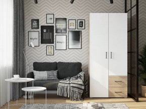 Шкаф 2 створчатый с ящиками Victor Сонома-Белый в Пыть-Яхе - pyt-yah.mebel-tymen.ru | фото