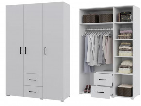 Шкаф 3 створчатый с ящиками Victor Белый в Пыть-Яхе - pyt-yah.mebel-tymen.ru | фото