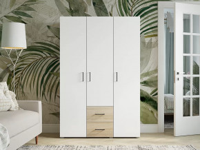 Шкаф 3 створчатый с ящиками Victor Сонома-Белый в Пыть-Яхе - pyt-yah.mebel-tymen.ru | фото