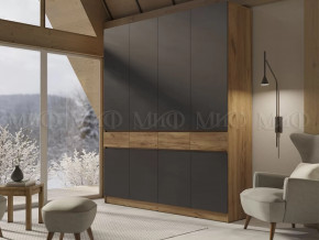 Шкаф 4-х створчатый Роджинамиф, дуб крафт/графит в Пыть-Яхе - pyt-yah.mebel-tymen.ru | фото