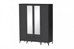 Шкаф 4-х створчатый с зеркалом Шарм ШК-4 Антрацит в Пыть-Яхе - pyt-yah.mebel-tymen.ru | фото