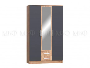 Шкаф для одежды 3-дверный Мартина ЛДСП Графит, Дуб крафт в Пыть-Яхе - pyt-yah.mebel-tymen.ru | фото