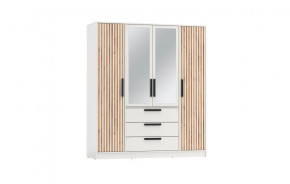 Шкаф для одежды 83.07 Вегас (4-х дв.) с зеркалом (ЛДСП Белый) в Пыть-Яхе - pyt-yah.mebel-tymen.ru | фото