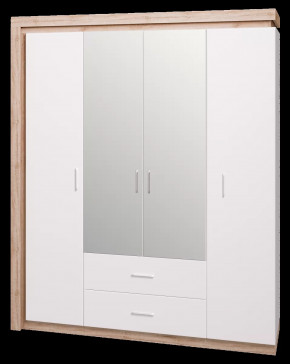 Шкаф для одежды с ящиками 4-х дверный с зеркалом «Люмен» №16 в Пыть-Яхе - pyt-yah.mebel-tymen.ru | фото
