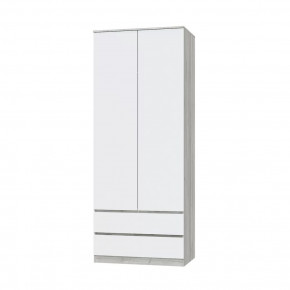 Шкаф двухдверный Лори, 902 мм, дуб серый/белый в Пыть-Яхе - pyt-yah.mebel-tymen.ru | фото