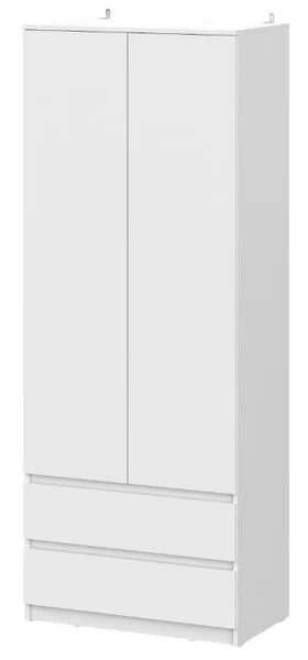 Шкаф двухстворчатый с ящиками Денвер SAFE Белый в Пыть-Яхе - pyt-yah.mebel-tymen.ru | фото