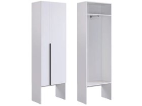 Шкаф двухдверный L600 Баско белое дерево в Пыть-Яхе - pyt-yah.mebel-tymen.ru | фото