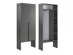 Шкаф двухдверный L800 Баско графит в Пыть-Яхе - pyt-yah.mebel-tymen.ru | фото