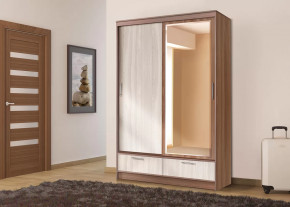 Шкаф-купе 008, двухдверный, с ящиками, ясень шимо темный/ясень шимо светлый Диал в Пыть-Яхе - pyt-yah.mebel-tymen.ru | фото