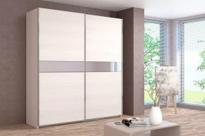 Шкаф-купе Иннэс-5 двухдверный 2000 мм с зеркальными вставками Бодега Белая в Пыть-Яхе - pyt-yah.mebel-tymen.ru | фото