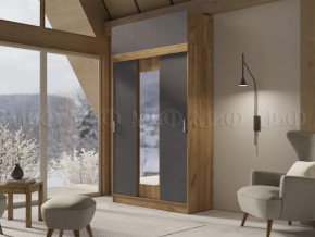 Шкаф с антресолью Басямиф, графит/дуб крафт в Пыть-Яхе - pyt-yah.mebel-tymen.ru | фото