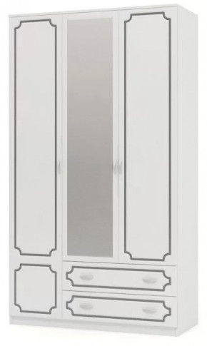 Шкаф ШР-3 "Лакированный белый жемчуг" с зеркалом в Пыть-Яхе - pyt-yah.mebel-tymen.ru | фото