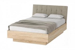 СОНАТА КРС-1400 Кровать с ПМ (с/м 1400*2000 мм), велюр SAND (бежевый)/ЛДСП дуб сонома в Пыть-Яхе - pyt-yah.mebel-tymen.ru | фото
