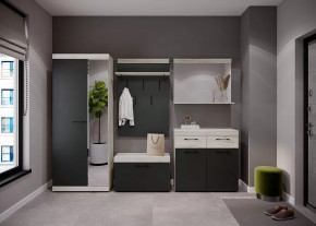 СОНАТА  ПРИХОЖАЯ №КБ-1, ЛДСП крафт белый/ЛДСП антрацит в Пыть-Яхе - pyt-yah.mebel-tymen.ru | фото