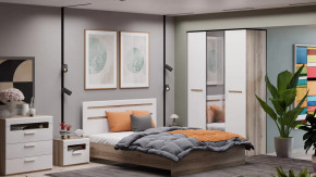 Спальный гарнитур «Фьюжн» №6 Дуб Делано, Белый глянец в Пыть-Яхе - pyt-yah.mebel-tymen.ru | фото