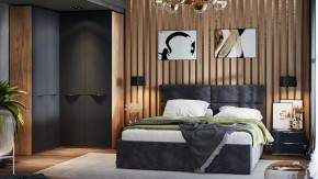 Спальный гарнитур «Глосс» №9 Яблоня Беллуно, Стекло Графит матовый в Пыть-Яхе - pyt-yah.mebel-tymen.ru | фото