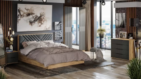 Спальный гарнитур «Хилтон» №1 Дуб Крафт золотой, Графит матовый в Пыть-Яхе - pyt-yah.mebel-tymen.ru | фото