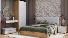 Спальный гарнитур «Хилтон» №3 Дуб Крафт золотой, Белый матовый в Пыть-Яхе - pyt-yah.mebel-tymen.ru | фото