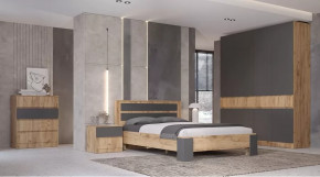 Спальный гарнитур Ленора Дуб вотан/Графит в Пыть-Яхе - pyt-yah.mebel-tymen.ru | фото