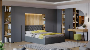 Спальный гарнитур «Порто» №3 Яблоня Беллуно, Графит софт, Велюр Confetti Stone в Пыть-Яхе - pyt-yah.mebel-tymen.ru | фото