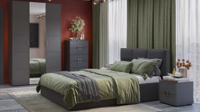 Спальный гарнитур «Стелла» №3 Серый вулкан, Фон серый, Велюр Графит в Пыть-Яхе - pyt-yah.mebel-tymen.ru | фото