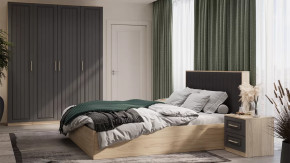 Спальный гарнитур «Сэнди» №4 Вяз благородный, Серый вулкан, Велюр Графит в Пыть-Яхе - pyt-yah.mebel-tymen.ru | фото