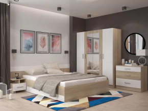 Спальня Леси Сонома-Белый с четырехстворчатым шкафом в Пыть-Яхе - pyt-yah.mebel-tymen.ru | фото